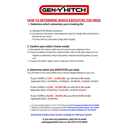 Gen-Y Executive Torsion-Flex 5th Wheel King Pin Box (3.5K-6.5K PW Range 30K Towing) - Fits Rhino