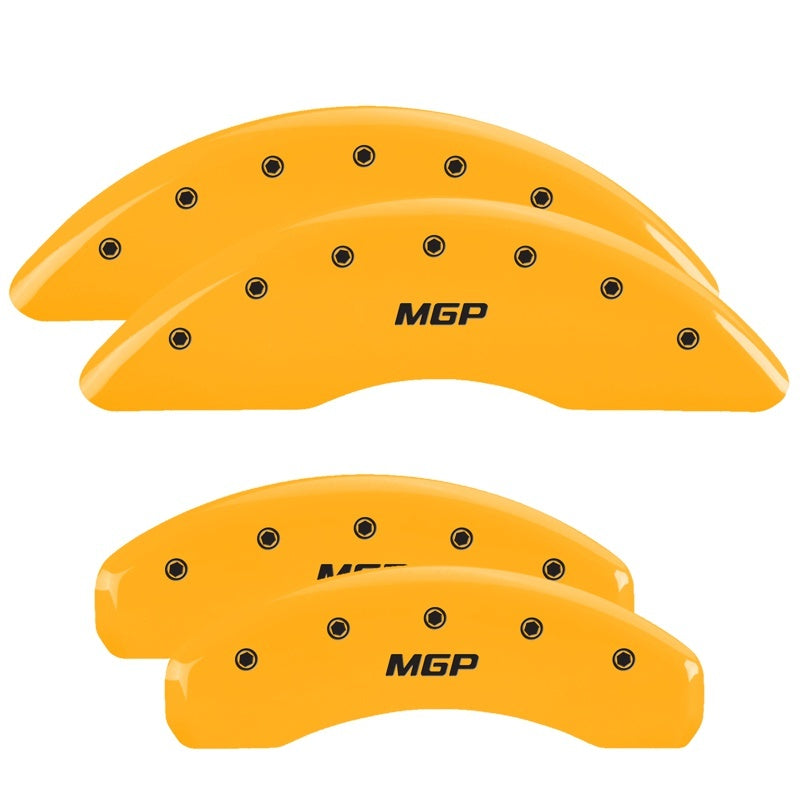 MGP 4 Caliper Covers Engraved Front & Rear MGP Yellow Finish Black Char 2009 Ford Expedition