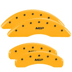 MGP 4 Caliper Covers Engraved Front & Rear MGP Yellow Finish Black Char 2009 Ford Expedition
