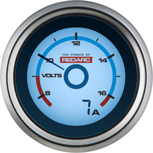 REDARC Single Battery Voltage Gauge w/Optional Current Display - 52mm