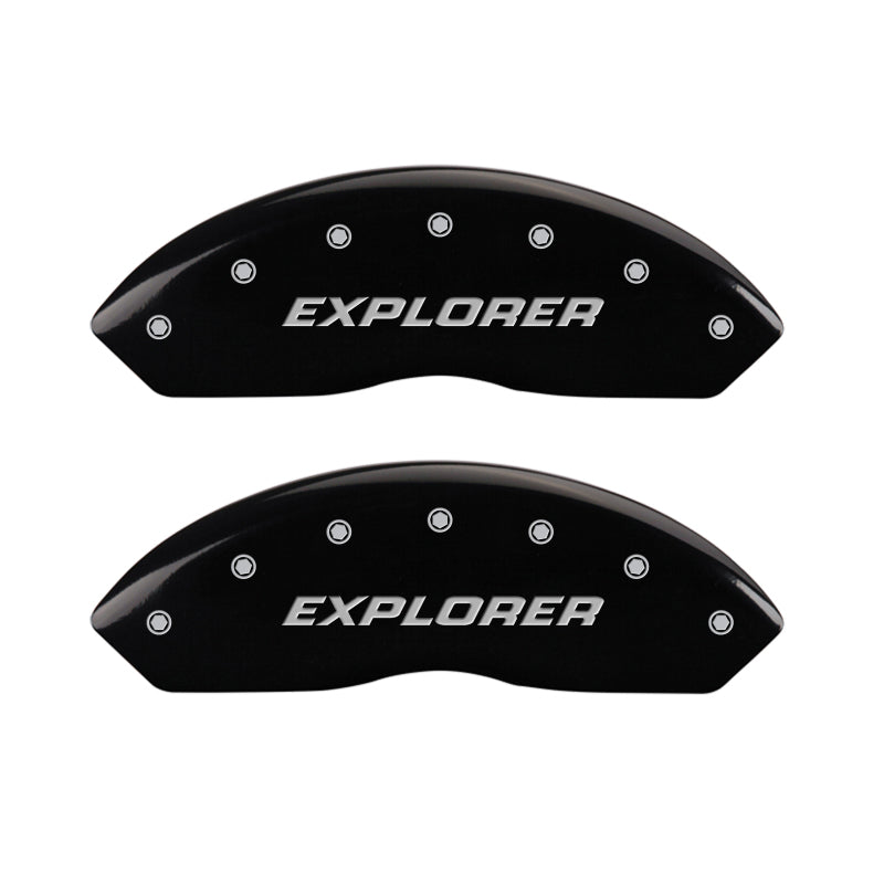 MGP 4 Caliper Covers Engraved Front & Rear Explorer/2011 Black Finish Silver Char 2010 Ford Explorer