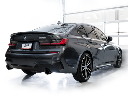 AWE Tuning 19-23 BMW 330i / 21-23 BMW 430i Base G2X Track Edition Axle-Back Exhaust - Diamond Black