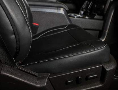 PRP 12-14 Ford Raptor Front Seat Covers (Pair) - Black w Silver Stitch