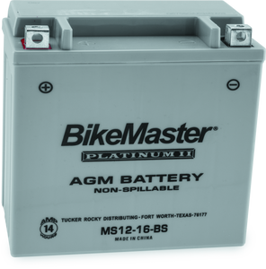 BikeMaster AGM Battery - MS12-16-BS