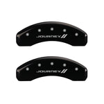 MGP 4 Caliper Covers Engraved Front & Rear With stripes/Journey Black finish silver ch