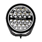 Go Rhino Xplor Blackout Series Round LED Driving Light w/DRL (Surface/Threaded Stud Mnt) 7in. - Blk