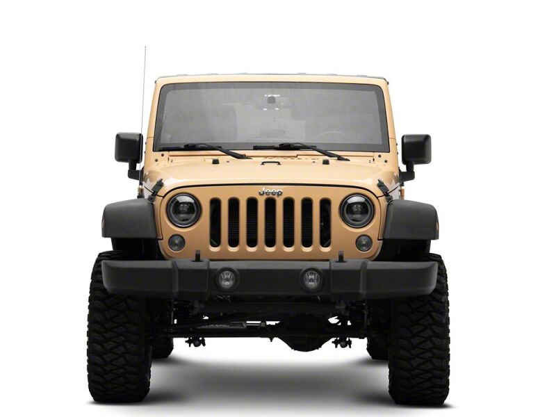 Raxiom 07-18 Jeep Wrangler JK 7-Inch V2 Dragon Eye LED Headlights- Black Housing- Clear Lens