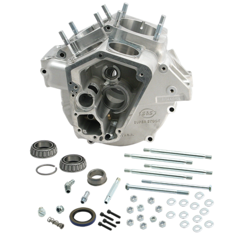 S&S Cycle 70-84 BT w/ Stock Bore Super Stock Alternator Style Crankcase - Natural