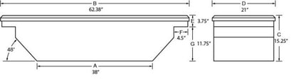Tradesman Aluminum Single Lid Cross Bed Truck Tool Box (63in.) - Brite