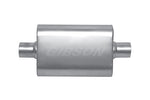 Gibson MWA Superflow Center/Center Oval Muffler - 4x9x14in/2.5in Inlet/2.5in Outlet - Stainless