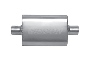 Gibson MWA Superflow Center/Center Oval Muffler - 4x9x14in/2.25in Inlet/2.25in Outlet - Stainless