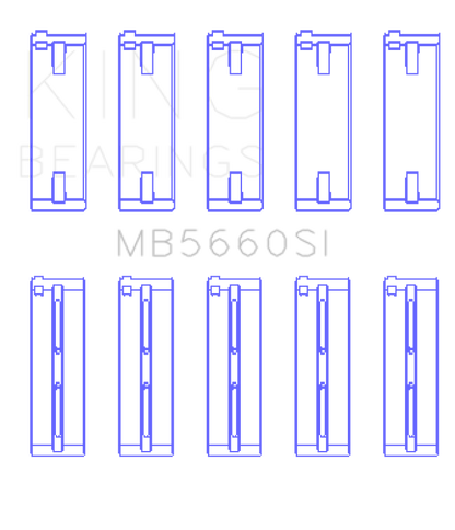 King Engine Bearings Audi/VW Bbz/CAxa/CAva/Azd (Size +0.50mm) Main Bearing Set