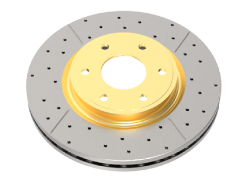 DBA 2020+ Chevrolet Silverado 1500 6.2L Front Drilled & Slotted Street Series Rotor w/Gold Hat