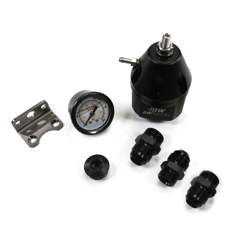 DeatschWerks DWR2000 AFPR + Pressure Gauge + 10AN Fittings - Anodized Black