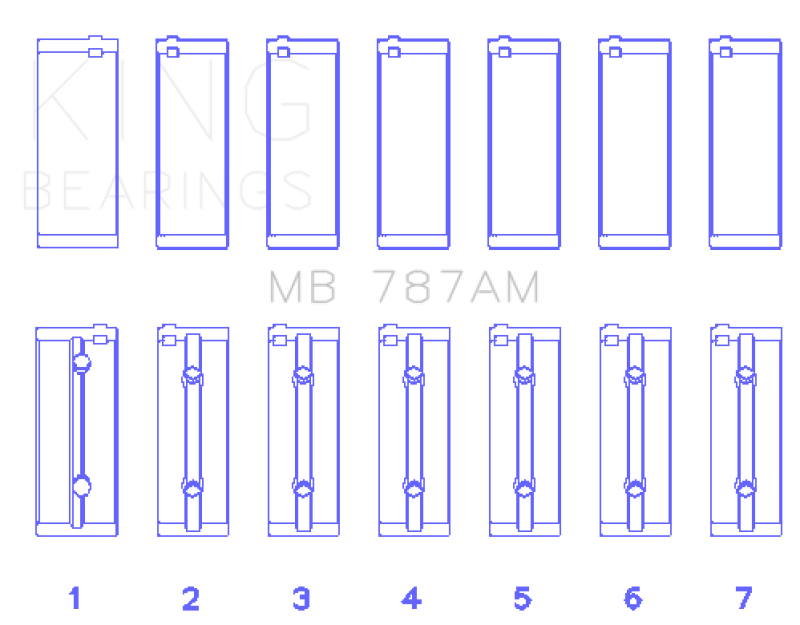 King Engine Bearings Toyota 5ME/5MGE/7MGE/7MGTE Main Bearing Set - Size +0.25mm