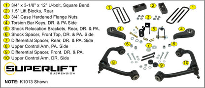 Superlift 20-24 Chevrolet Silverado / 20-24 GMC Sierra 3in Lift Kit w/ Fox 2.0 Shocks