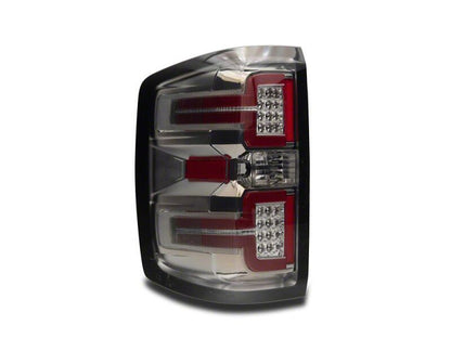 Raxiom 14-18 Chevrolet Silverado 1500 LED Tail Lights/SeqTurn Signals- Chrome- Smoked Lens