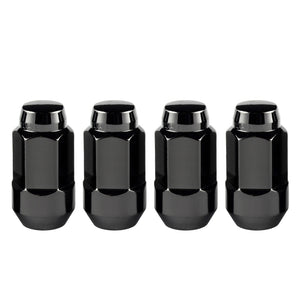 McGard Hex Lug Nut (Cone Seat Bulge Style) M14X1.5 / 22mm Hex / 1.945in. Length (4-Pack) - Black