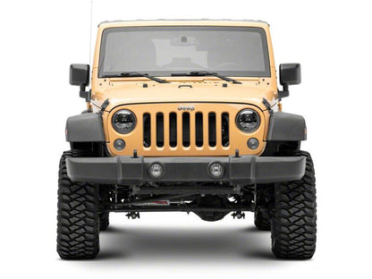 Raxiom 07-18 Jeep Wrangler JK Axial Series DB1 LED Headlights- Black Housing- Clear Lens