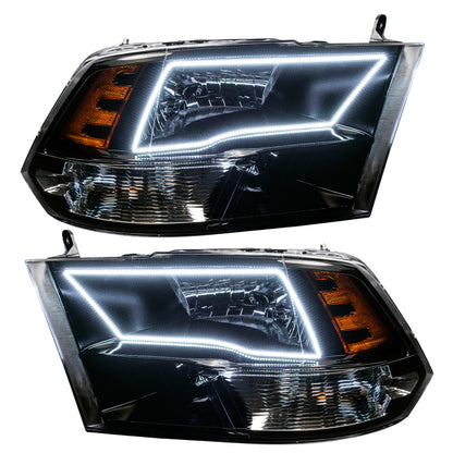 Oracle 09-17 RAM 1500 TRX Quad Pre-Assembled Headlights Blk Housing - w/ BC1 Controller