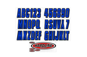 Hardline Boat Lettering Registration Kit 3 in. - 320 Blue/Black