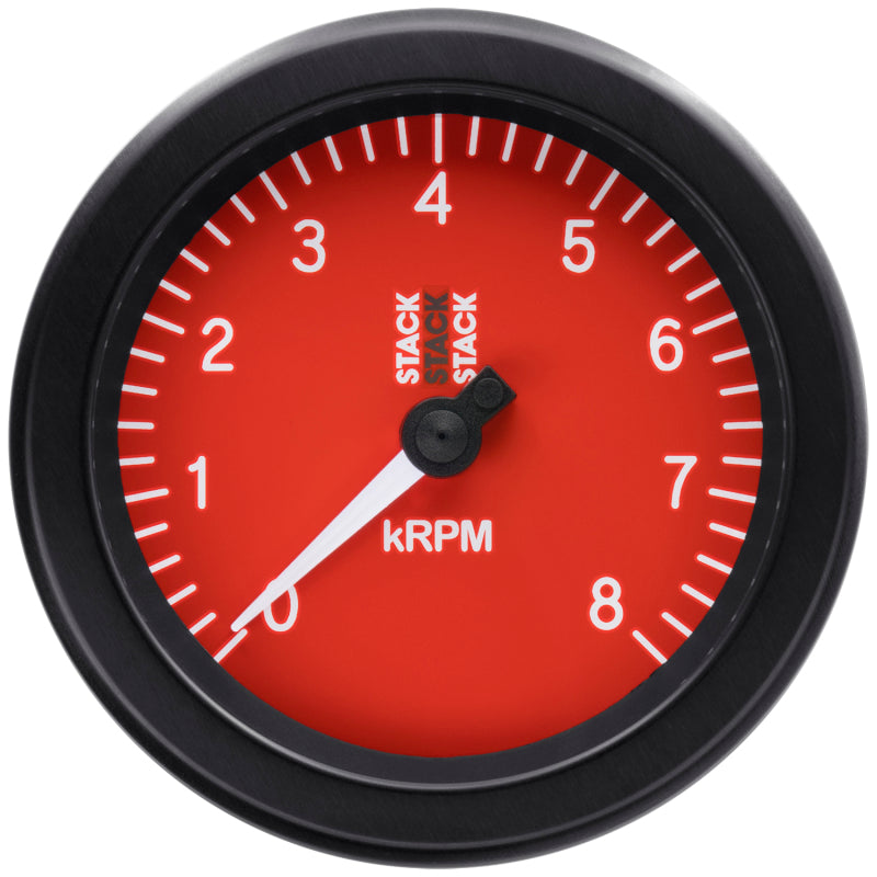 Autometer Stack Sport 88mm 0-8K RPM Tachometer - Red