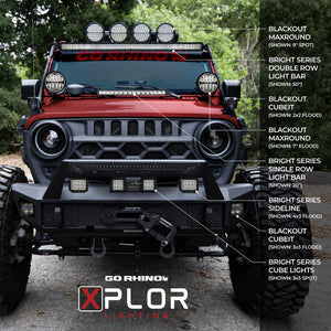 Go Rhino Xplor Bright Series Dbl Row LED Light Bar (Side/Track Mount) 50in. - Blk