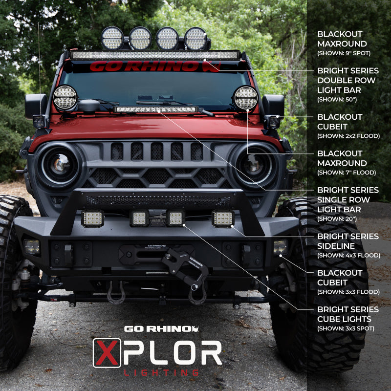 Go Rhino Xplor Bright Series Dbl Row LED Light Bar (Side/Track Mount) 31.5in. - Blk