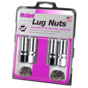McGard Hex Lug Nut (Drag Racing X-Long Shank) 7/16-20 / 13/16 Hex / 2.475in. Length (4-Pk) - Chrome