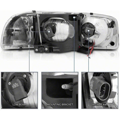 Raxiom 99-06 Chevrolet Sierra 1500 Axial Series LED DRL Headlights- Black Housing- Clear Lens