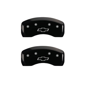 MGP 4 Caliper Covers Engraved Front & Rear Bowtie Black Finish Silver Char 2019 Chevrolet Equinox