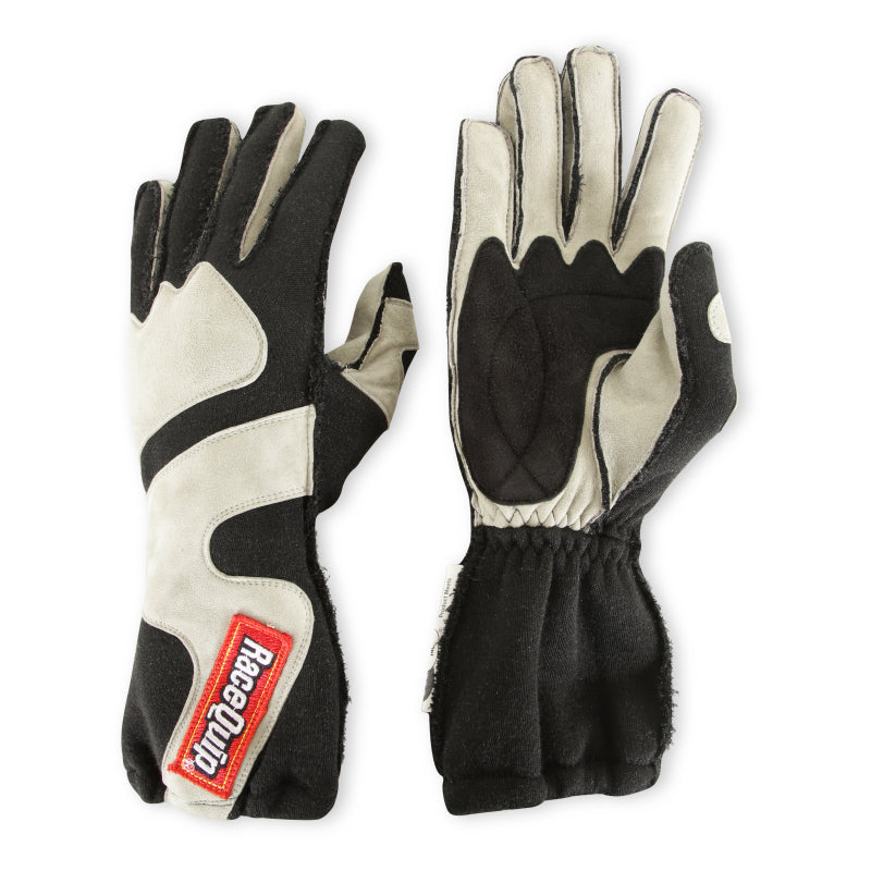 RaceQuip SFI-5 Gray/Black Large Outseam w/ Closure Glove