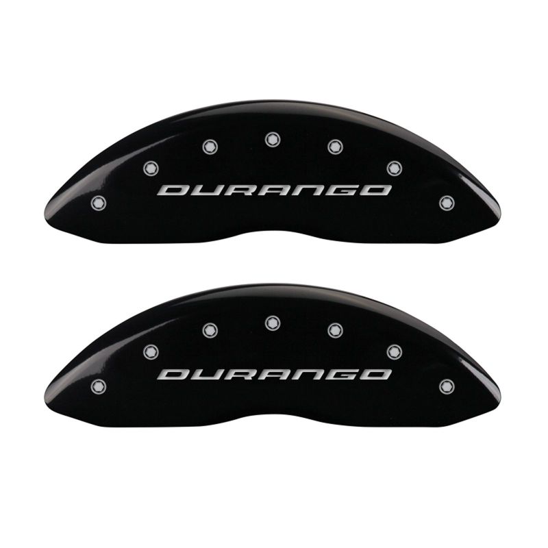 MGP 4 Caliper Covers Engraved Front & Rear With out stripes/Durango Black finish silver ch