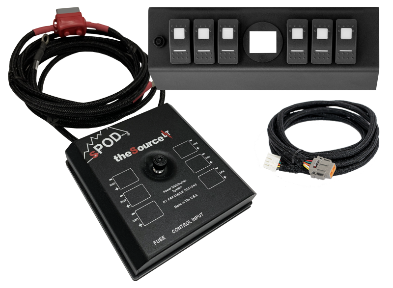 Spod 07-08 Jeep Wrangler JK SourceLT w/ Genesis Adapter and Red LED Switch Panel