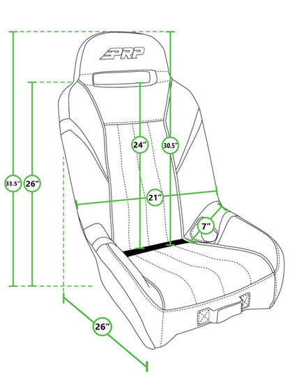 PRP Polaris RZR 570 GT/S.E. Suspension Seats Kit (Pair) - Black & Gray