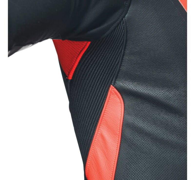 Dainese Tosa 1PC Leather Suit Perforated Black/Fluorescent Red/White Size - 48