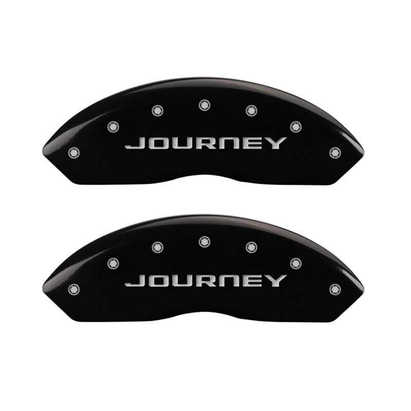 MGP 4 Caliper Covers Engraved Front & Rear With out stripes/Journey Black finish silver ch