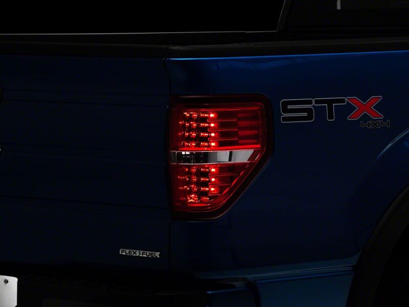 Raxiom 09-14 Ford F-150 Styleside LED Tail Lights- Chrome Housing- Red/Clear Lens