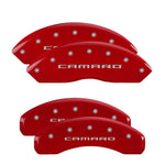 MGP 4 Caliper Covers Engraved Front & Rear Gen 5/Camaro Red finish silver ch