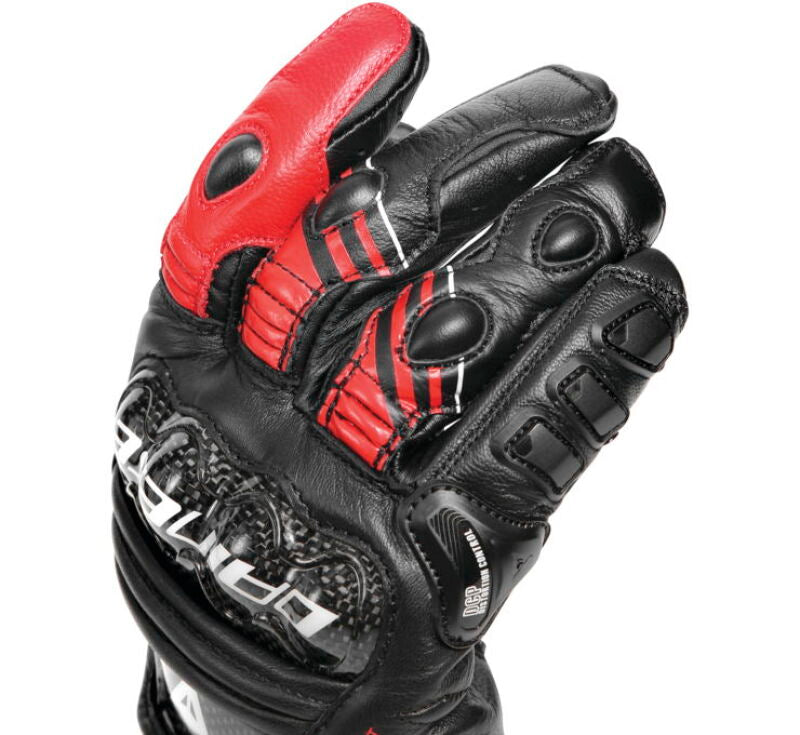 Dainese Druid 4 Leather Gloves Black/Lava-Red/White - Small