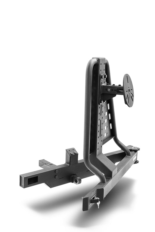 Go Rhino Swing-A-Way Hitch Mounted Tire Carrier (Lic. Plate Lights Not Included) - Textured Black