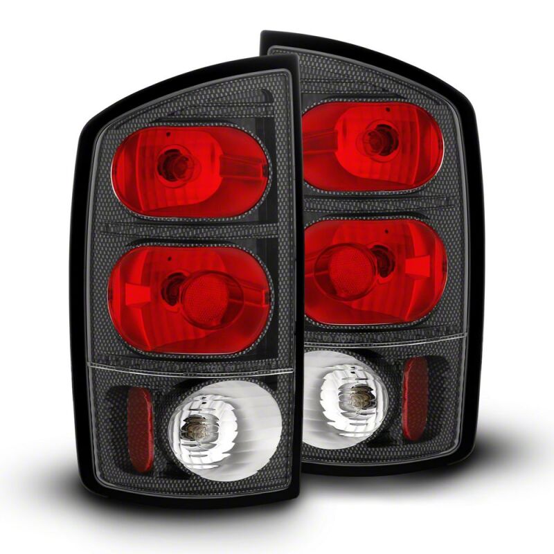 Raxiom 02-05 Dodge RAM 1500 Axial Series Tail Lights- Carbon Fiber Housing- Red/Clear Lens