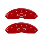 MGP Front set 2 Caliper Covers Engraved Front Bowtie Red finish silver ch