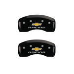 MGP 4 Caliper Covers Engraved Front & Rear Chevy racing Black finish silver ch