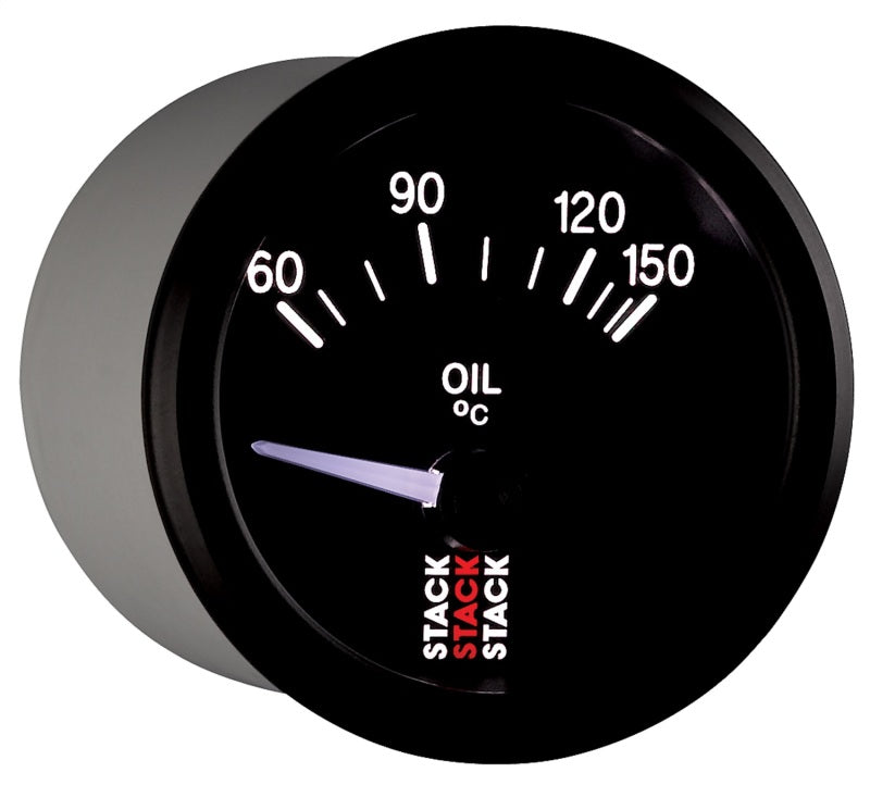 Autometer Stack 52mm 60-150 Deg C M10 Male Electric Oil Temp Gauge - Black