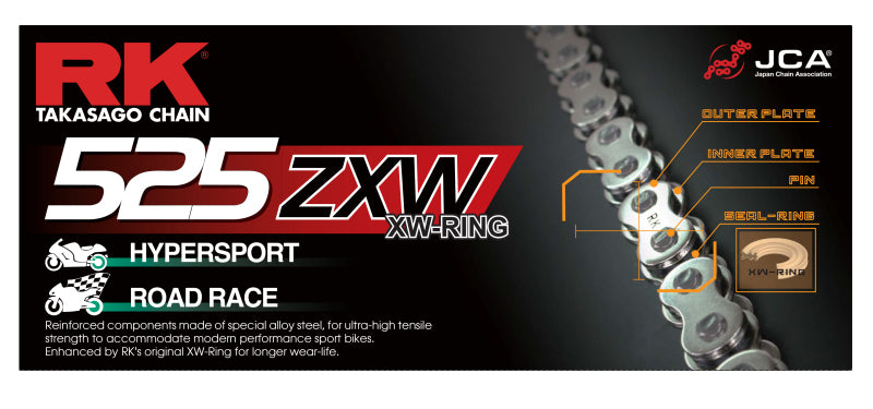 RK Chain 525ZXW-150 - Chrome