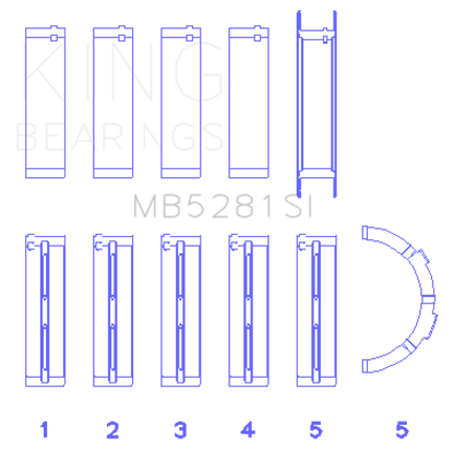 King Engine Bearings Ford 281CI 4.6L V8 (Size +0.75) Main Bearing Set
