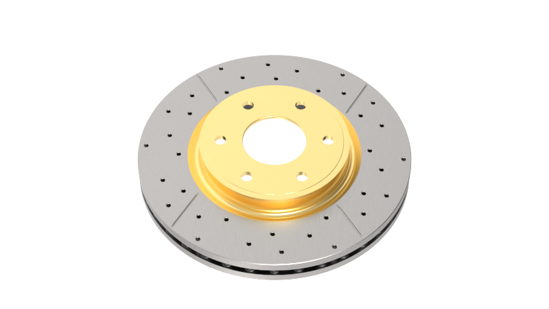 DBA 22-23 Audi A4 (w/350mm Front Rotor) Front Drilled & Slotted Street Series Rotor (w/Gold Hat)
