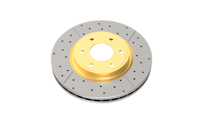 DBA 22-23 Audi A4 (w/350mm Front Rotor) Front Drilled & Slotted Street Series Rotor (w/Gold Hat)