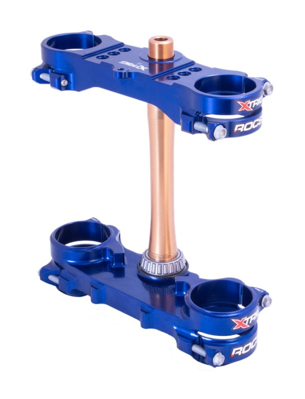 XTrig 2024 Yamaha YZ250F/ 23+ YZ450F ROCS Tech Triple Clamp 22 mm. Offset M12 - Blue